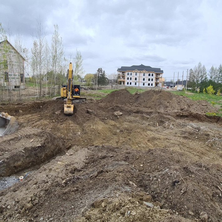 Terrain nivelé après terrassement